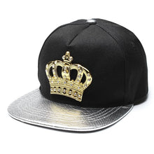 Load image into Gallery viewer, Mens Womens Snapback Hat KING Crown Baseball Caps Adjustable Hip Hop Hats Black Summer Peaked Rhinestone Crystal Sun Cap