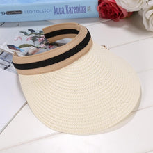 Load image into Gallery viewer, Sun Patchwork Bow Cap Straw Sun Women Fashion Hat Hat Weave