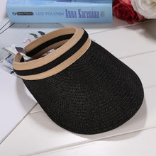 Load image into Gallery viewer, Sun Patchwork Bow Cap Straw Sun Women Fashion Hat Hat Weave