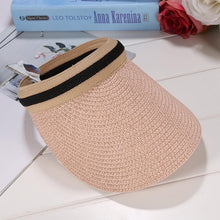 Load image into Gallery viewer, Sun Patchwork Bow Cap Straw Sun Women Fashion Hat Hat Weave