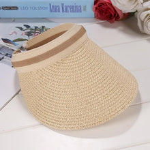 Load image into Gallery viewer, Sun Patchwork Bow Cap Straw Sun Women Fashion Hat Hat Weave
