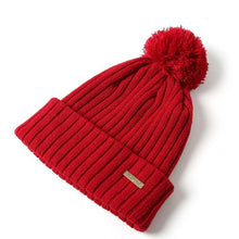 Load image into Gallery viewer, Winter Woolen Women Fashion Warm Keep Vertical Ball Knitted Hat With Strip