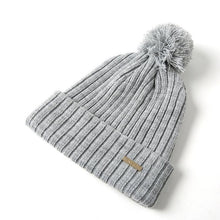 Load image into Gallery viewer, Winter Woolen Women Fashion Warm Keep Vertical Ball Knitted Hat With Strip