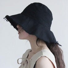 Load image into Gallery viewer, Cap 8inch Fashion Denim Solid Hat Hat Sun 58cm Sun Black Hat 8cm 56 3 22 1inch Women 22 Fisherman