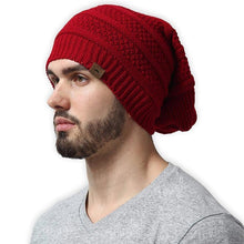 Load image into Gallery viewer, Wine Unisex Headwear red wash Hand Light Hats Black Winter Striped Knitted White Stretchy None only gray Warm Soft