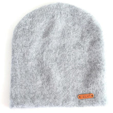 Load image into Gallery viewer, Wine Headwear Dark Hand Hats Winter wash Stretchy Unisex gray Soft gray only Knitted Solid None Warm Light red